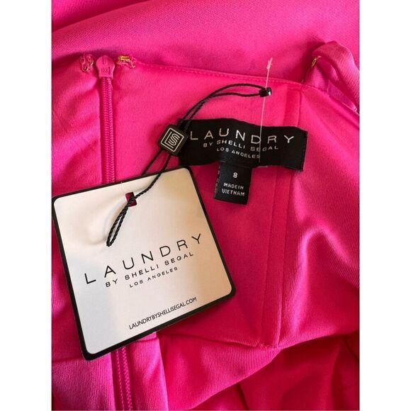 NWT Laundry by Shelli Segal Pink Luxe Crepe Gown Size 8 - Picture 7 of 8